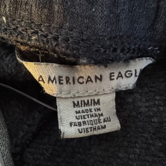 American Eagle Highest Waist Fleece Boyfriend Shorts Black NWT Size Medium - Picture 7 of 9